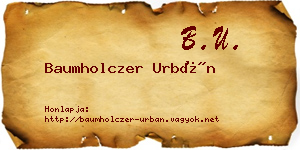 Baumholczer Urbán névjegykártya